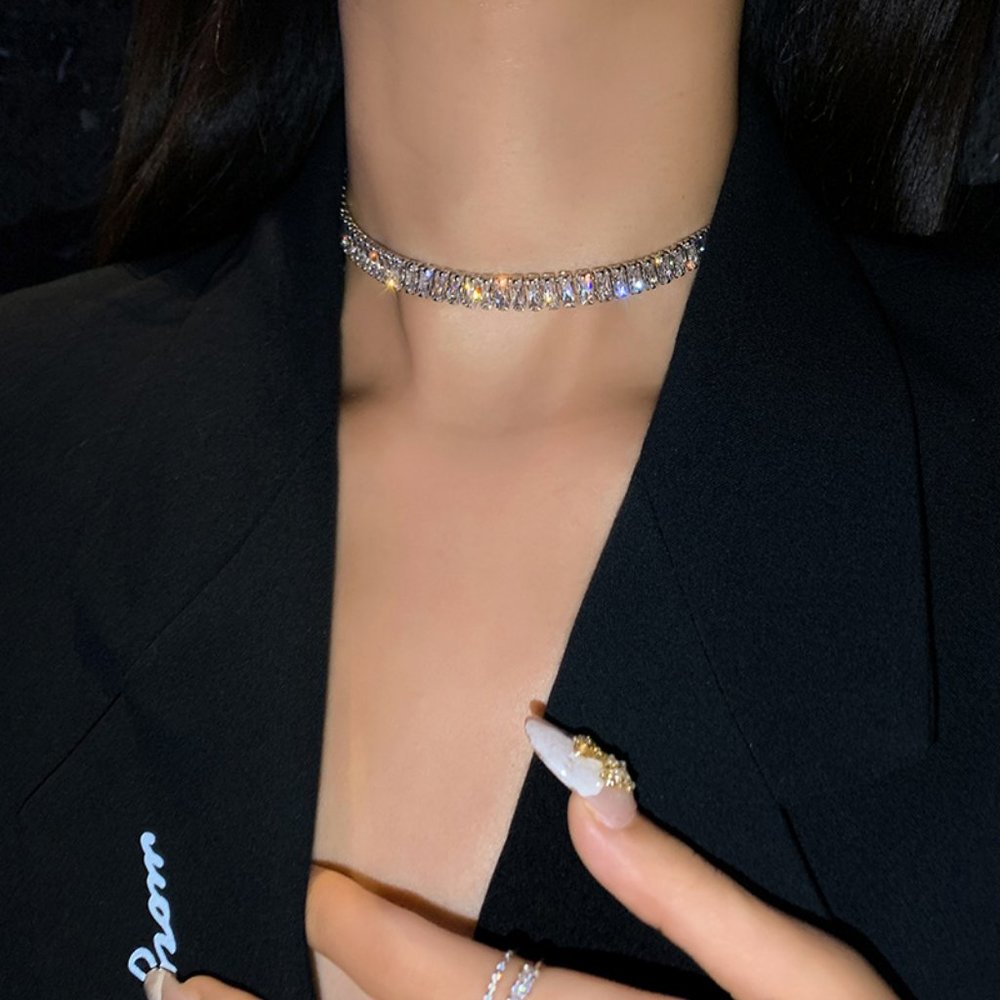 COPY - NEW 18K White Gold Baguette Square Diamond Necklace - Picture 8 of 9